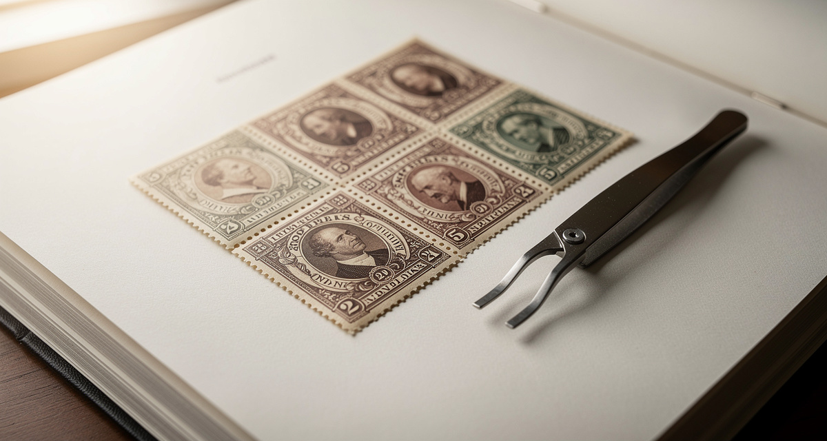 Briefmarken Block und Kehrdruck auf Albumblatt, philatelistische Einheiten