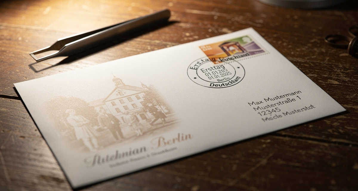 Ersttagsbrief mit Cachet, Briefmarke und <a href=