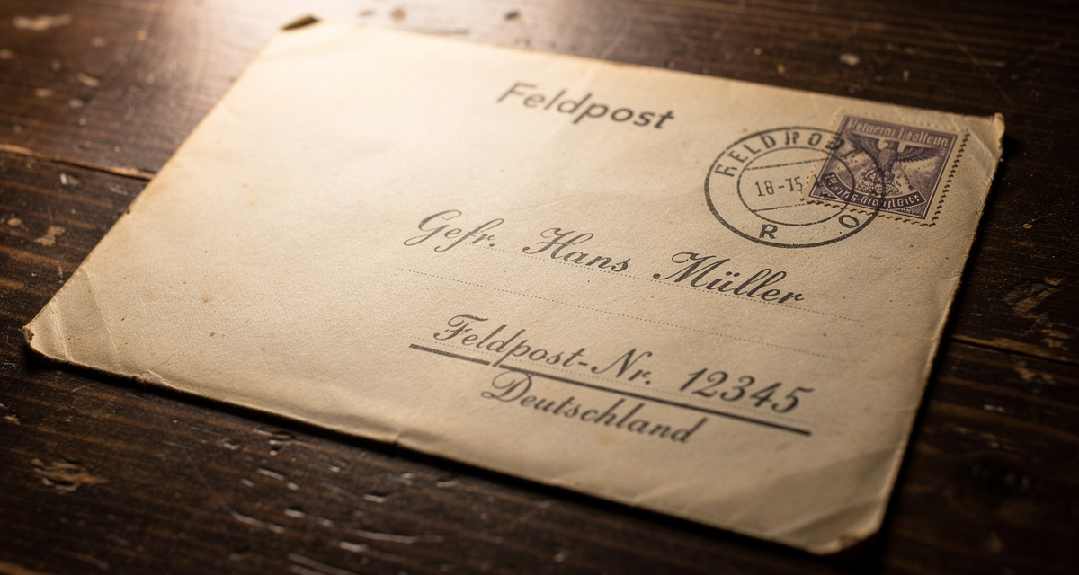 Feldpost-Brief aus dem Zweiten Weltkrieg mit Zulassungsmarke und Feldpoststempel