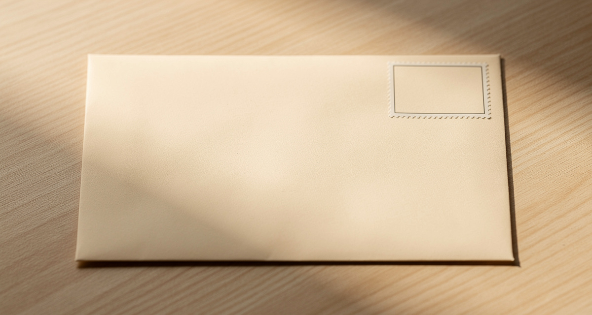 Warensendung frankiert mit Briefmarke auf Versandumschlag